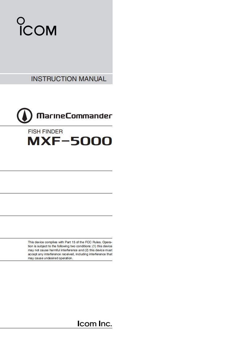manual-ICOM-Fish-Finder-Unit---MXF5000.002.pdf使用说明书手册-找手册网
