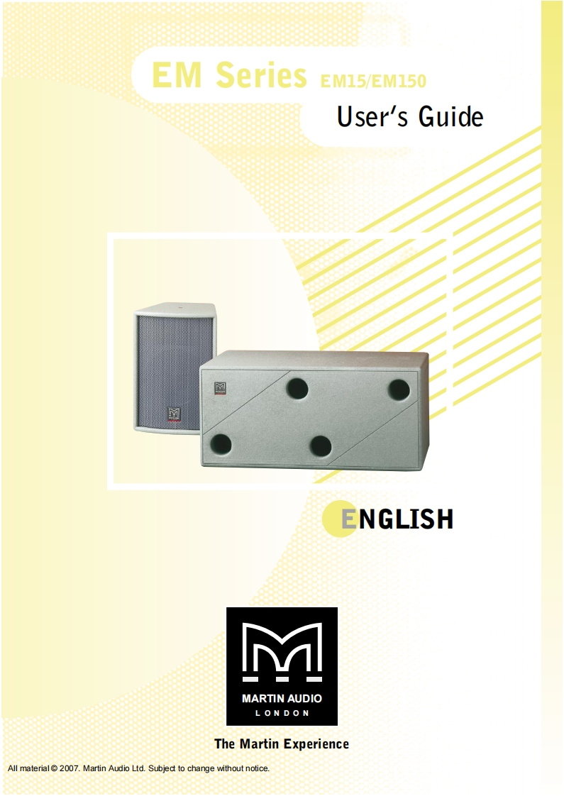 martinaudioEM15-EM150操作说明书手册