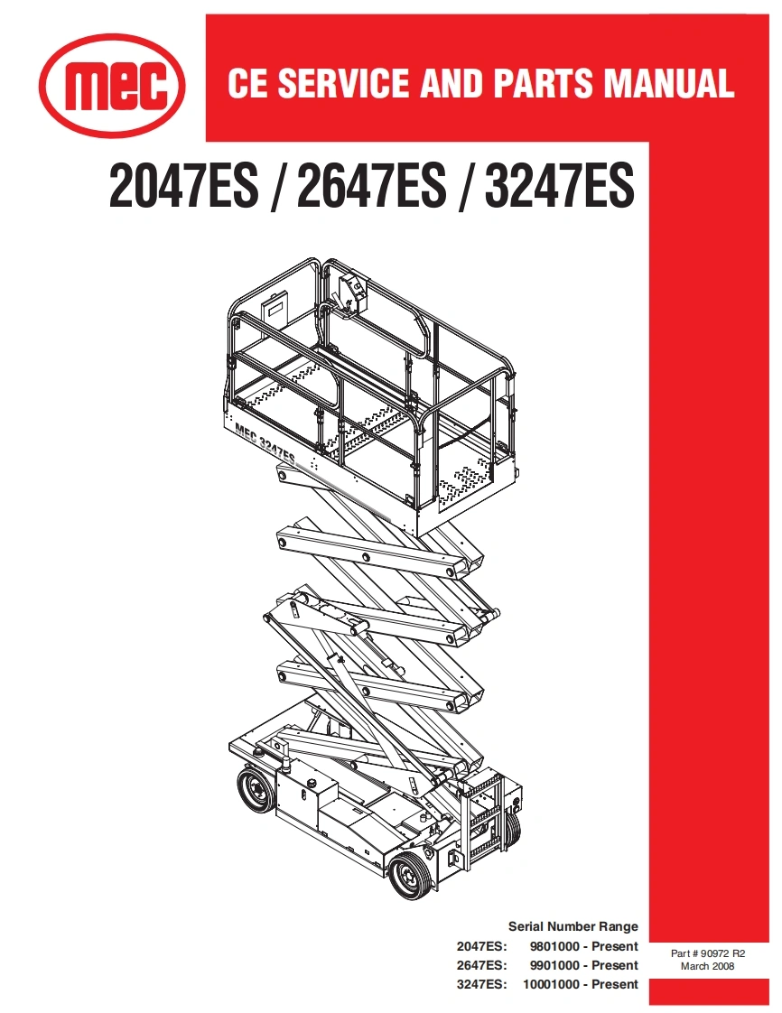 mec--CE-SE-VICE-AND-PARTS-MANUAL-2047ES_2-647ES_3247ES维修图纸手册零部件选型手册