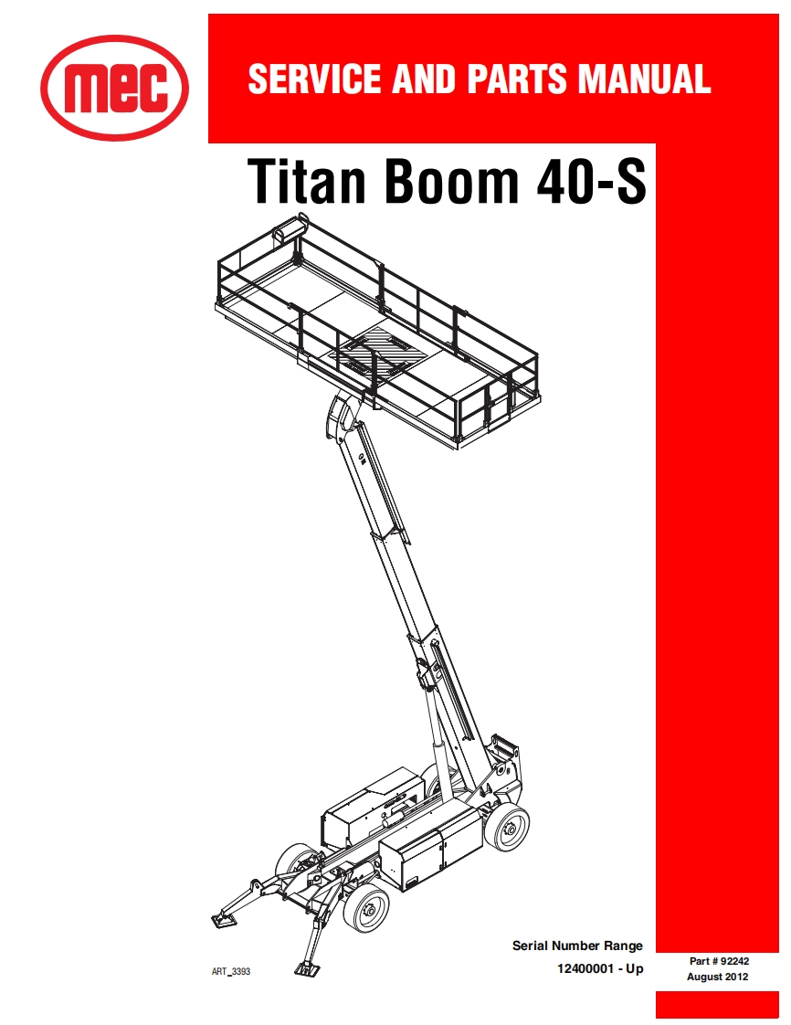 mec-SERV-CE-AND-PARTS-MANUAL-Tita-n-Boom-40-S_1维修图纸手册零部件选型手册