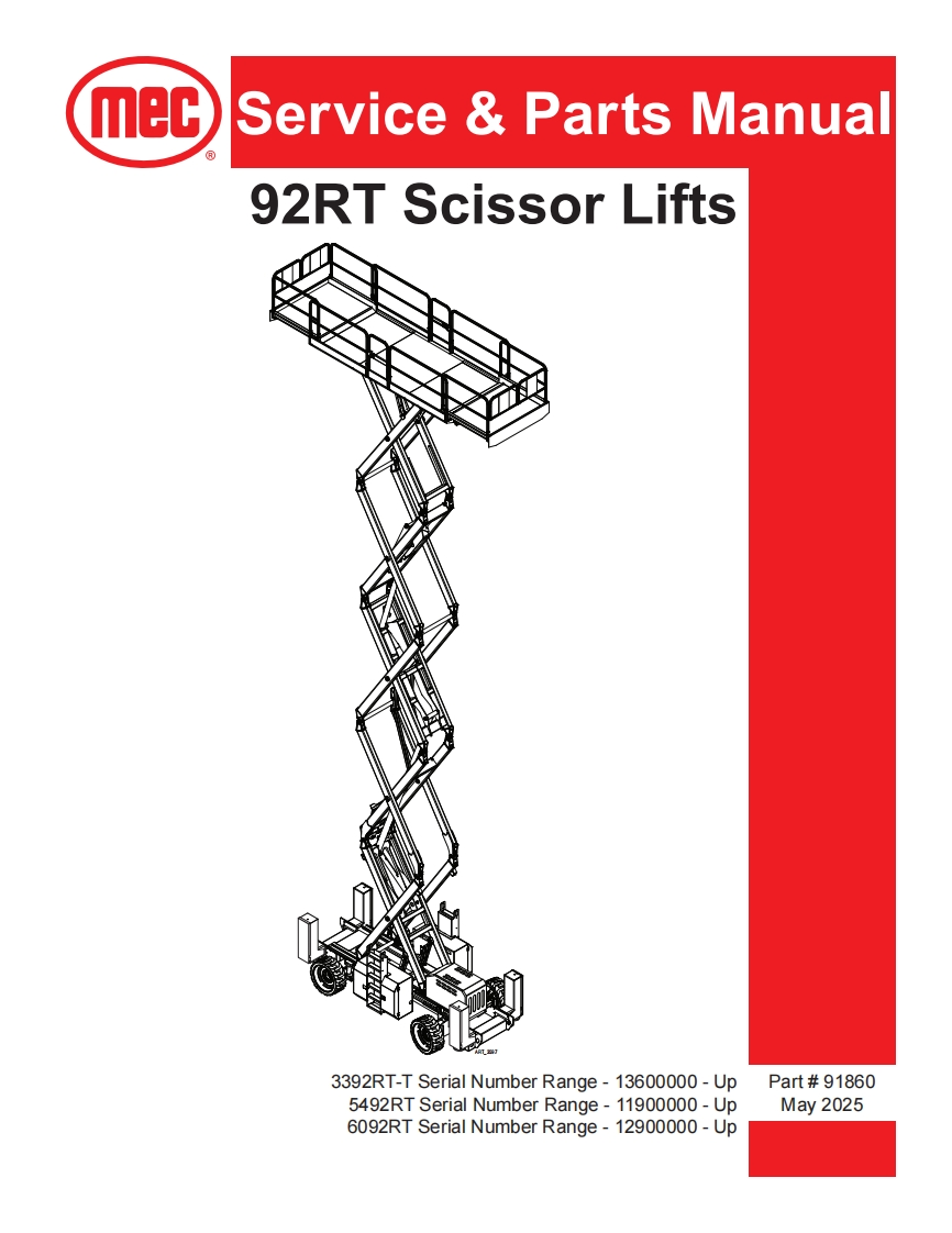 mec-Servi(-ce--Parts-Manual-92RT-Scissor-Lifts_1维修图纸手册零部件选型手册