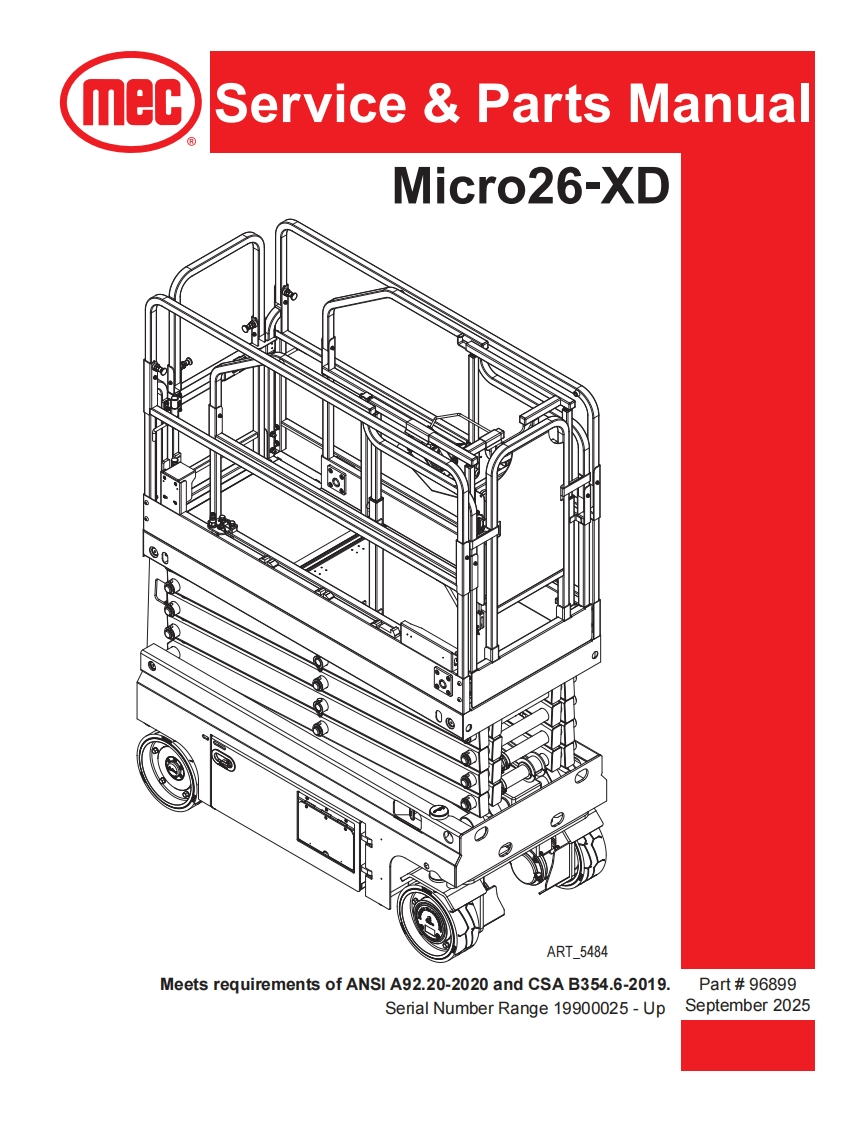 mec-Servic-ce--Parts-Manual-Micro26-XD维修图纸手册零部件选型手册