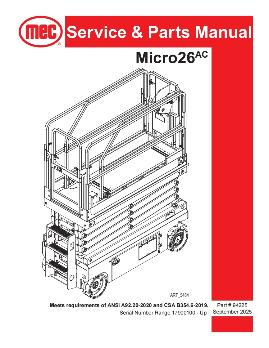 mec-Servic-ce--Parts-Manual-Micro26Ac维修图纸手册零部件选型手册