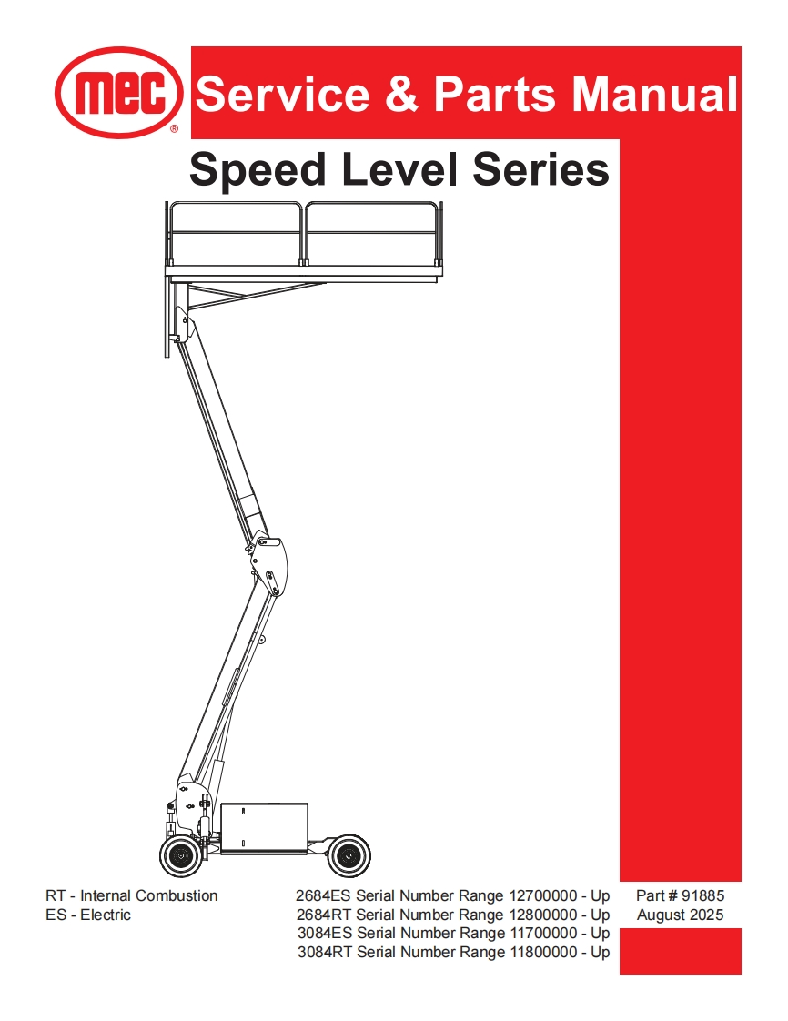 mec-Servic-ce--Parts-Manual-Speed-Level-Series维修图纸手册零部件选型手册