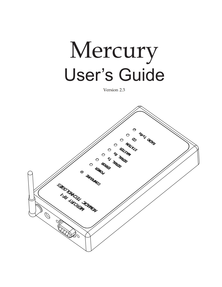 mercury_rf1_user_manual操作说明书手册