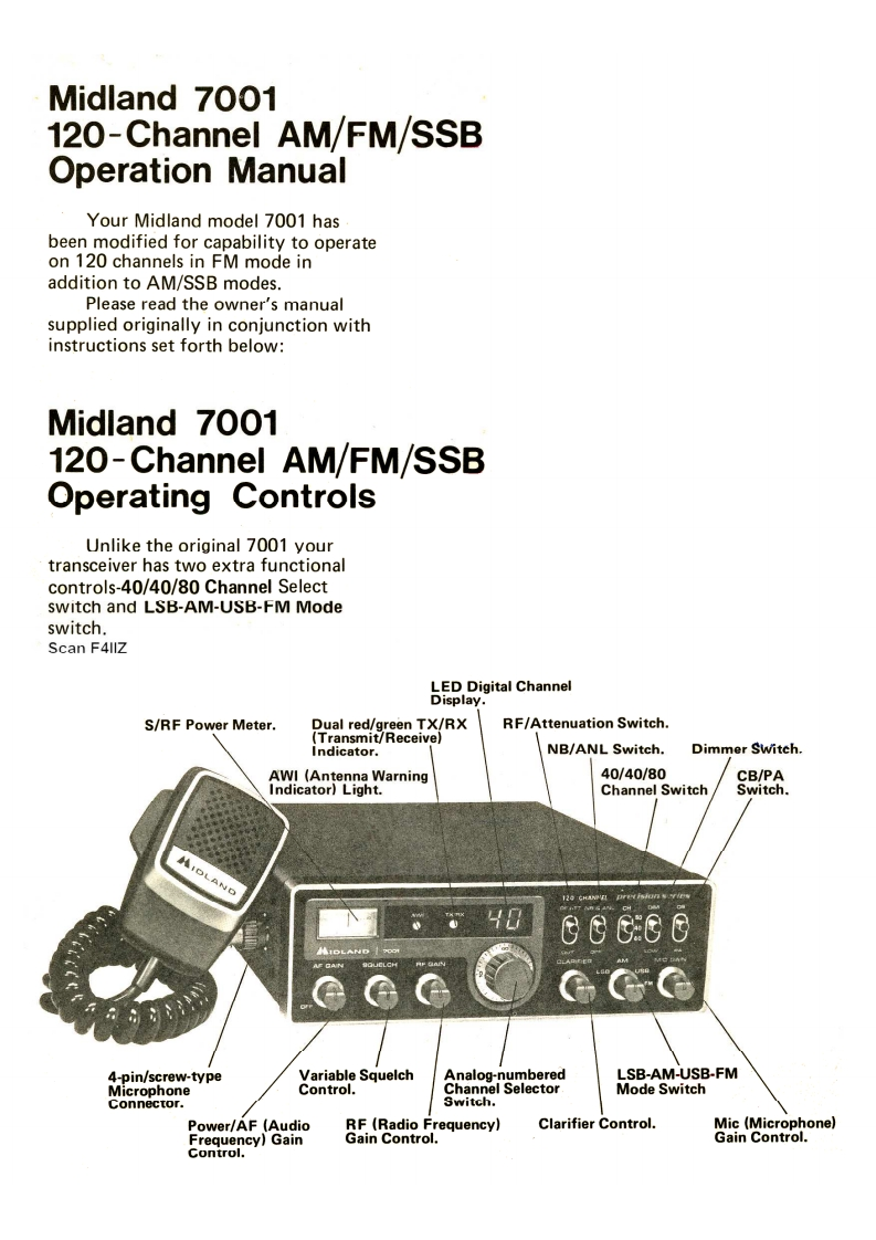 midland-7001-quick-start操作说明书手册