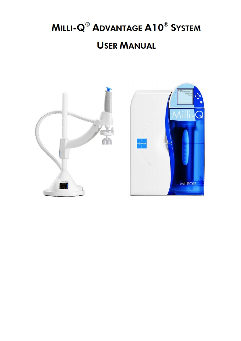 millipore-milli-q-advantage-a10-system_操作说明书手册