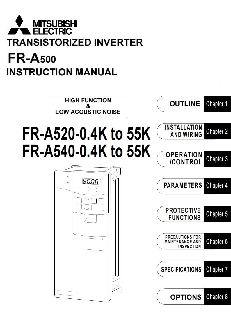 mitsubishi-a500变频器操作说明书手册