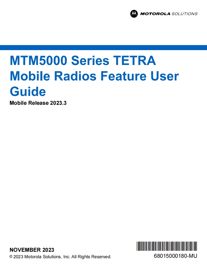 motorola-mtm5000-series-user-guide操作说明书手册