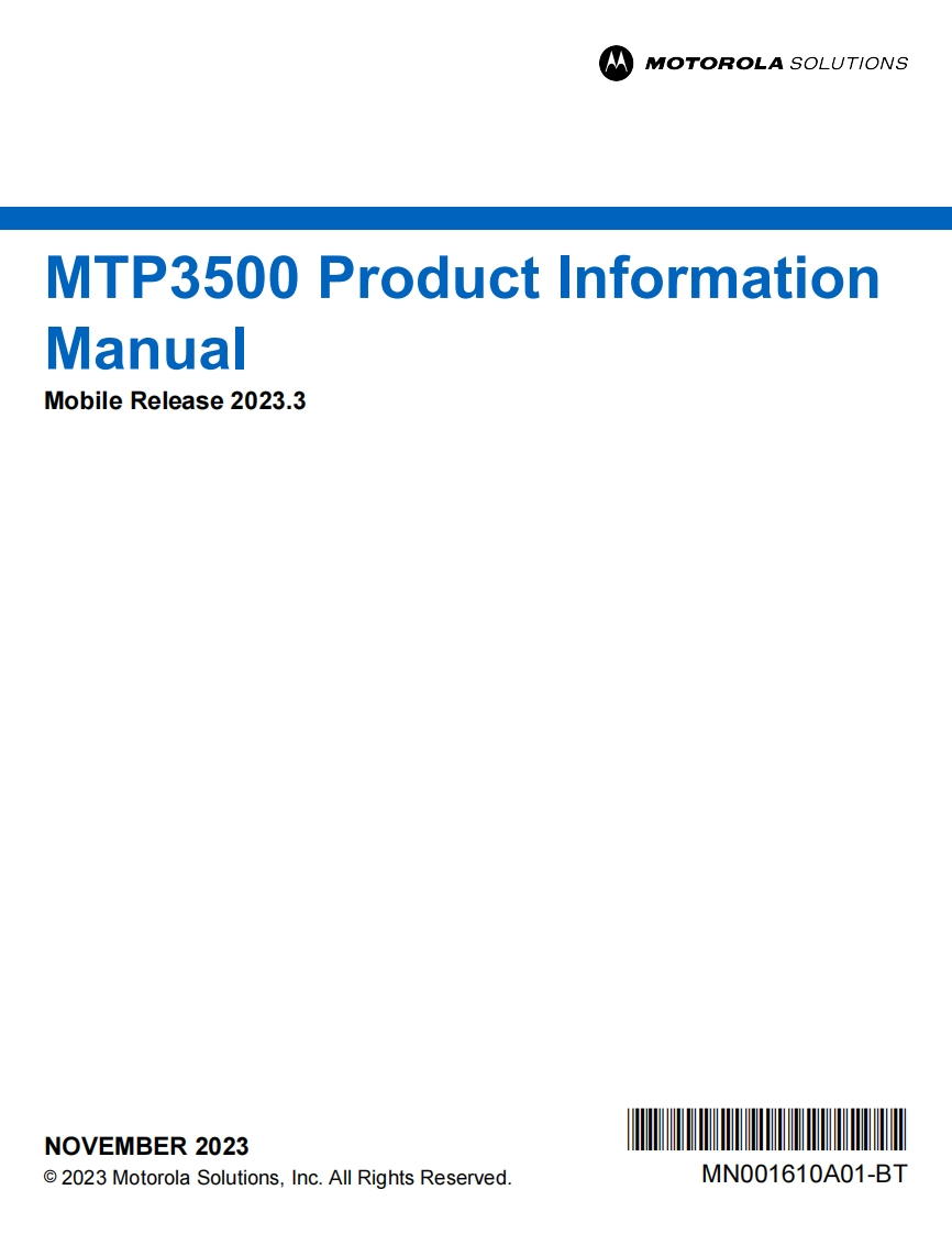 motorola-mtp3500-series-user-guide操作说明书手册