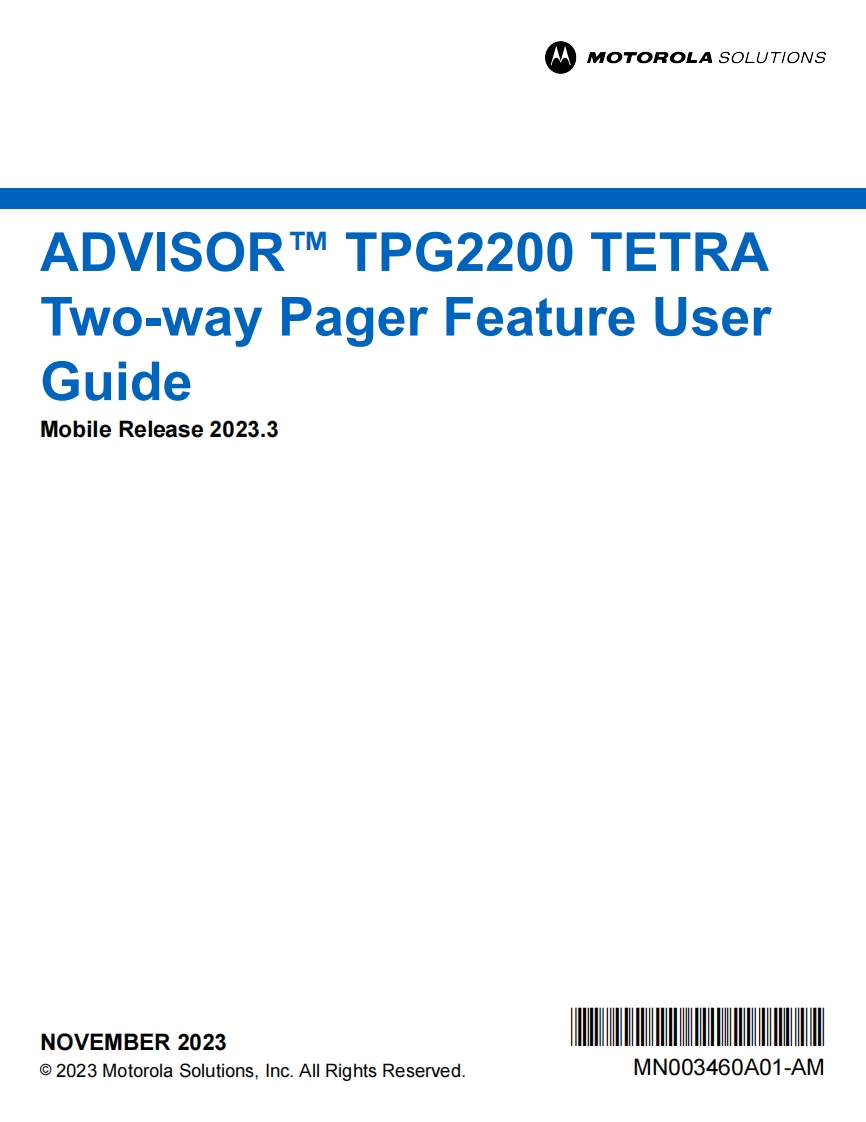 motorola-tpg2200-user-guide操作说明书手册