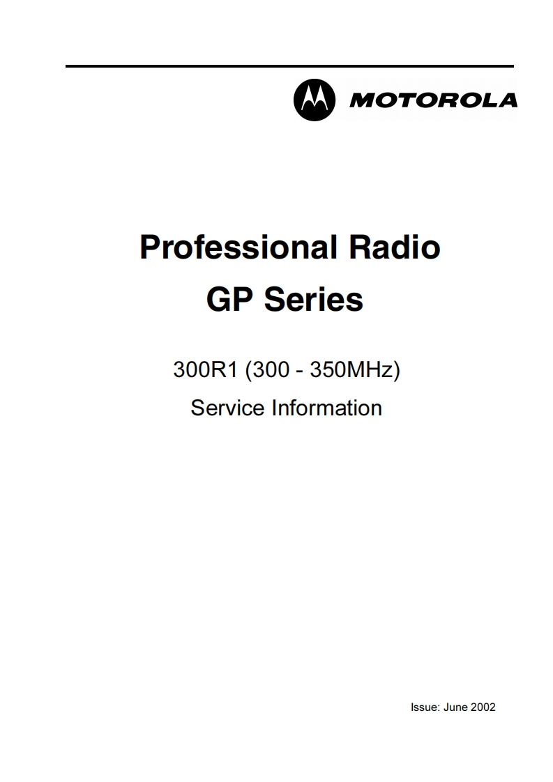 motorola_gp300r1_维修说明书手册information