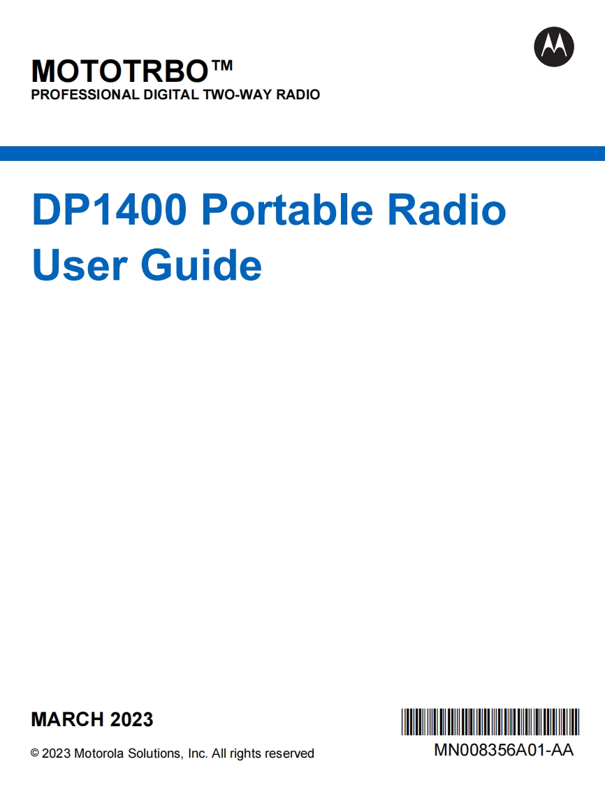 mototrbo-dp1400-user-guide操作说明书手册