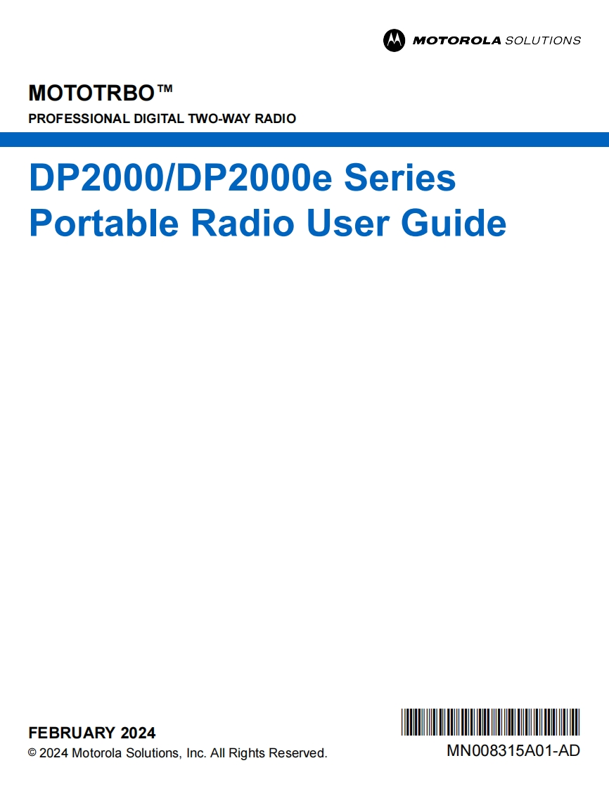 mototrbo-dp2000-series-user-guide操作说明书手册