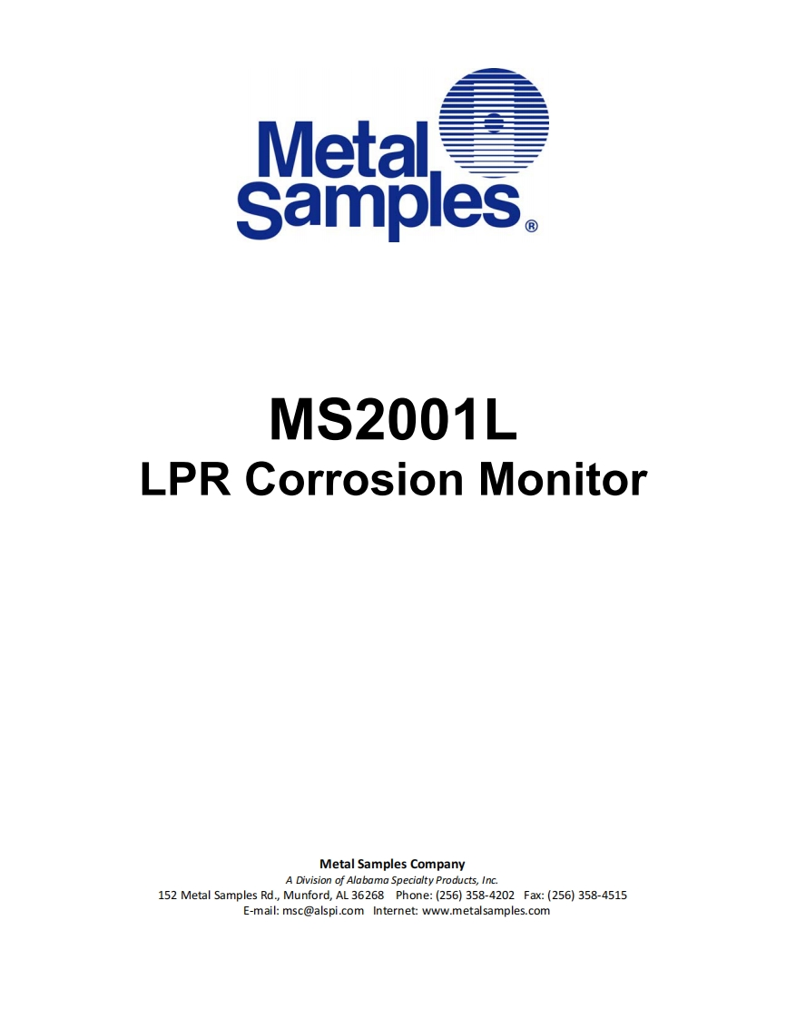 ms2001L使用说明书手册
