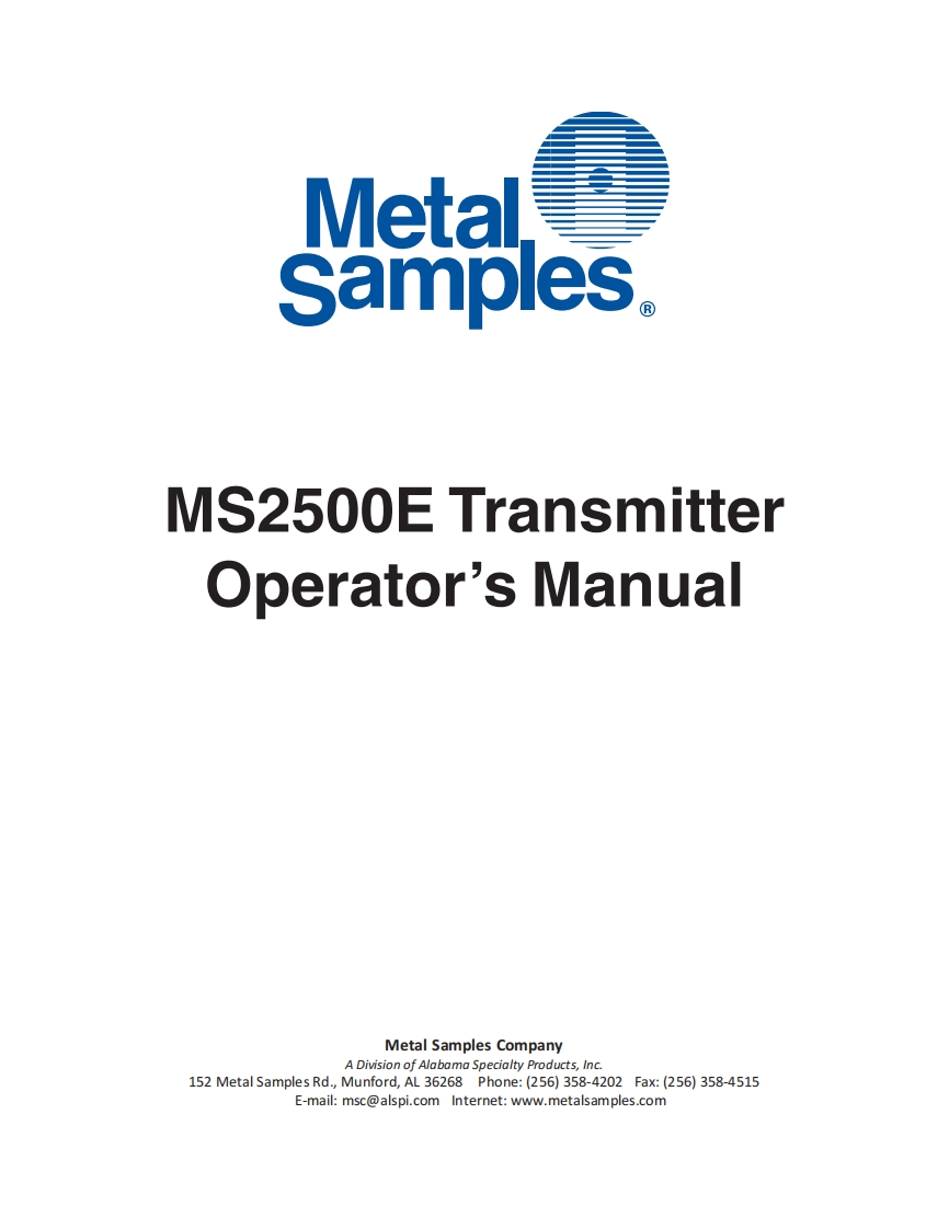 ms2500E使用说明书手册