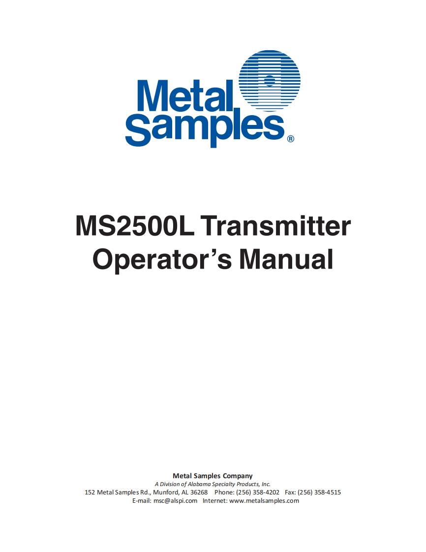 ms2500L使用说明书手册