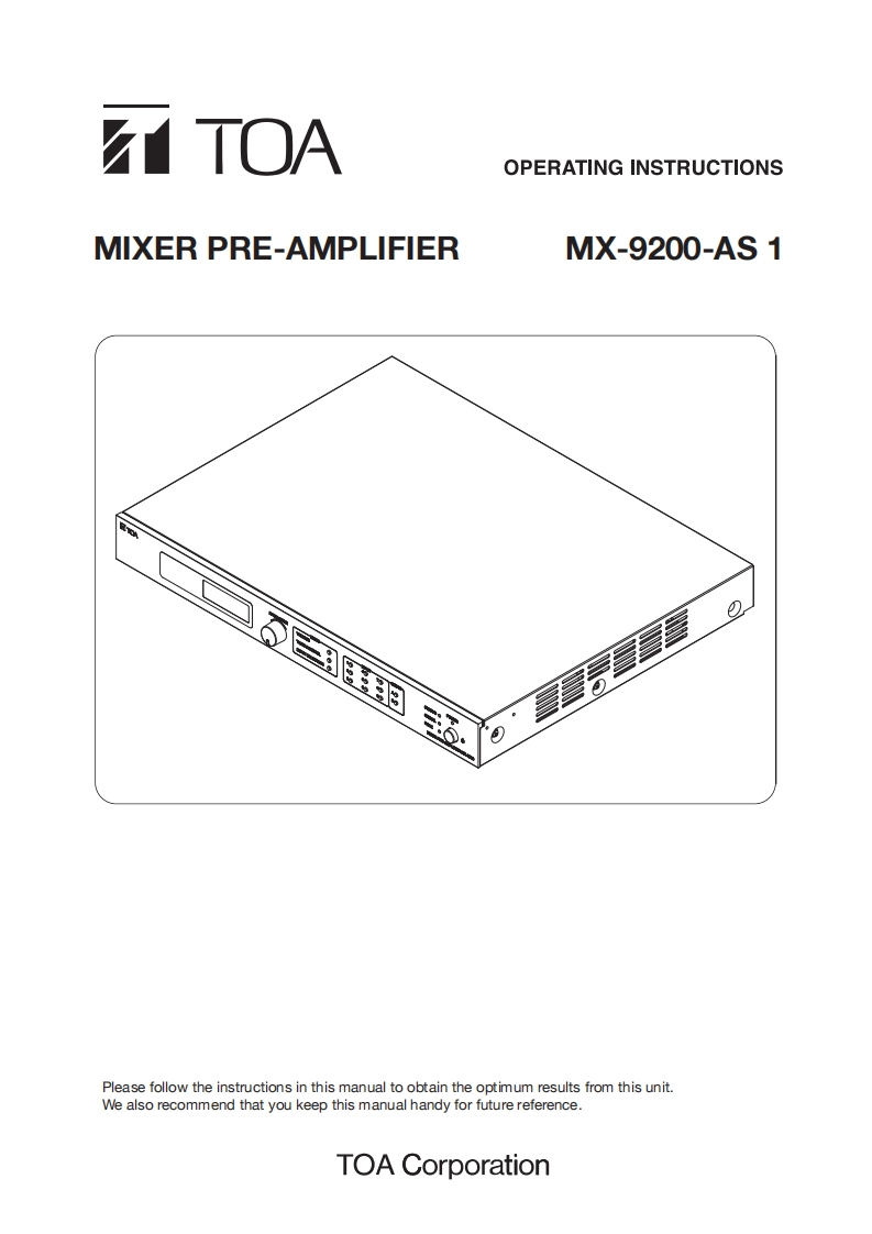 mx-9200-mixer-pre-amplifier-使用说明书手册