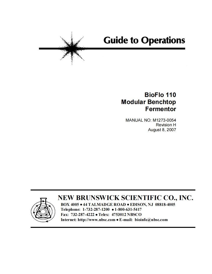 new-brunswick-scientific-bioflo110-fermentor_操作说明书手册-操作说明书手册