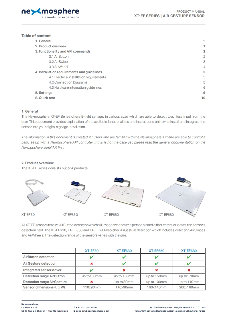 nexmosphere-XT-EF-series-操作说明书手册