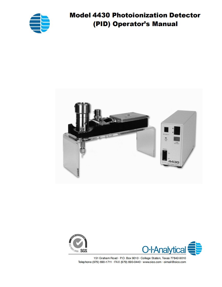 oianalytical-4430-photoionization-detector-pid-操作说明书手册