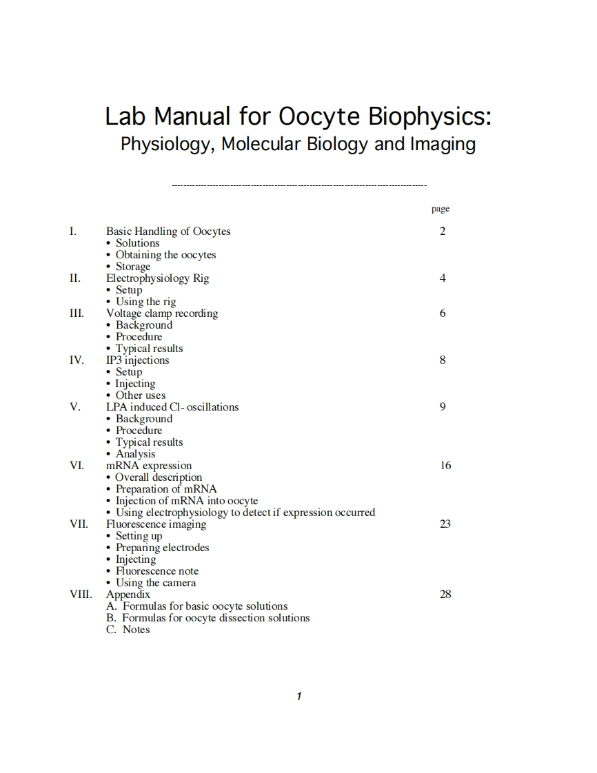 oocyte_操作说明书手册
