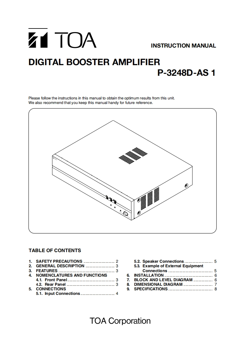 p-3248d-digital-booster-amplifier-使用说明书手册