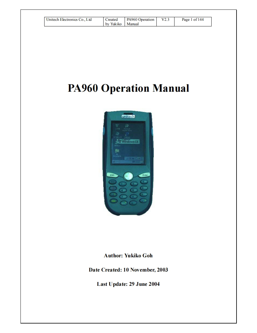 pa960_user_manual操作说明书手册