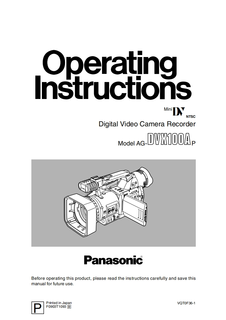 panasonic_AGDVX100A使用说明书手册