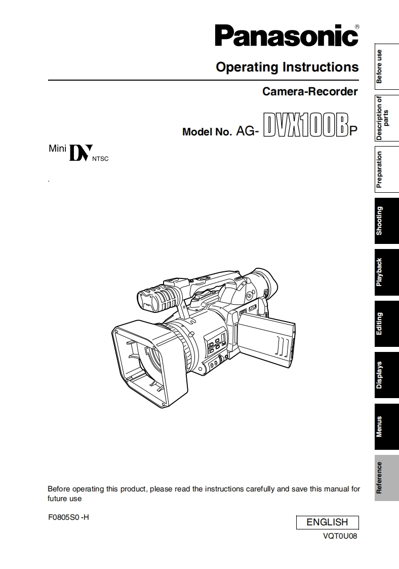 panasonic_AGDVX100B使用说明书手册
