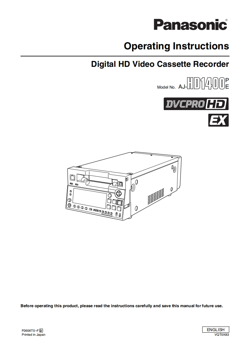 panasonic_AJ-HD1400使用说明书手册