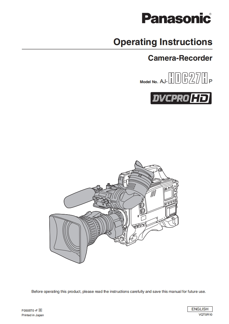 panasonic_AJ-HDC27H使用说明书手册