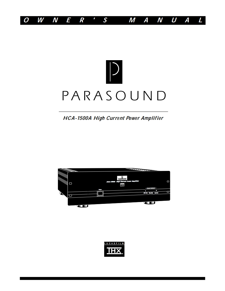 parasound-hca-1500a-操作说明书手册