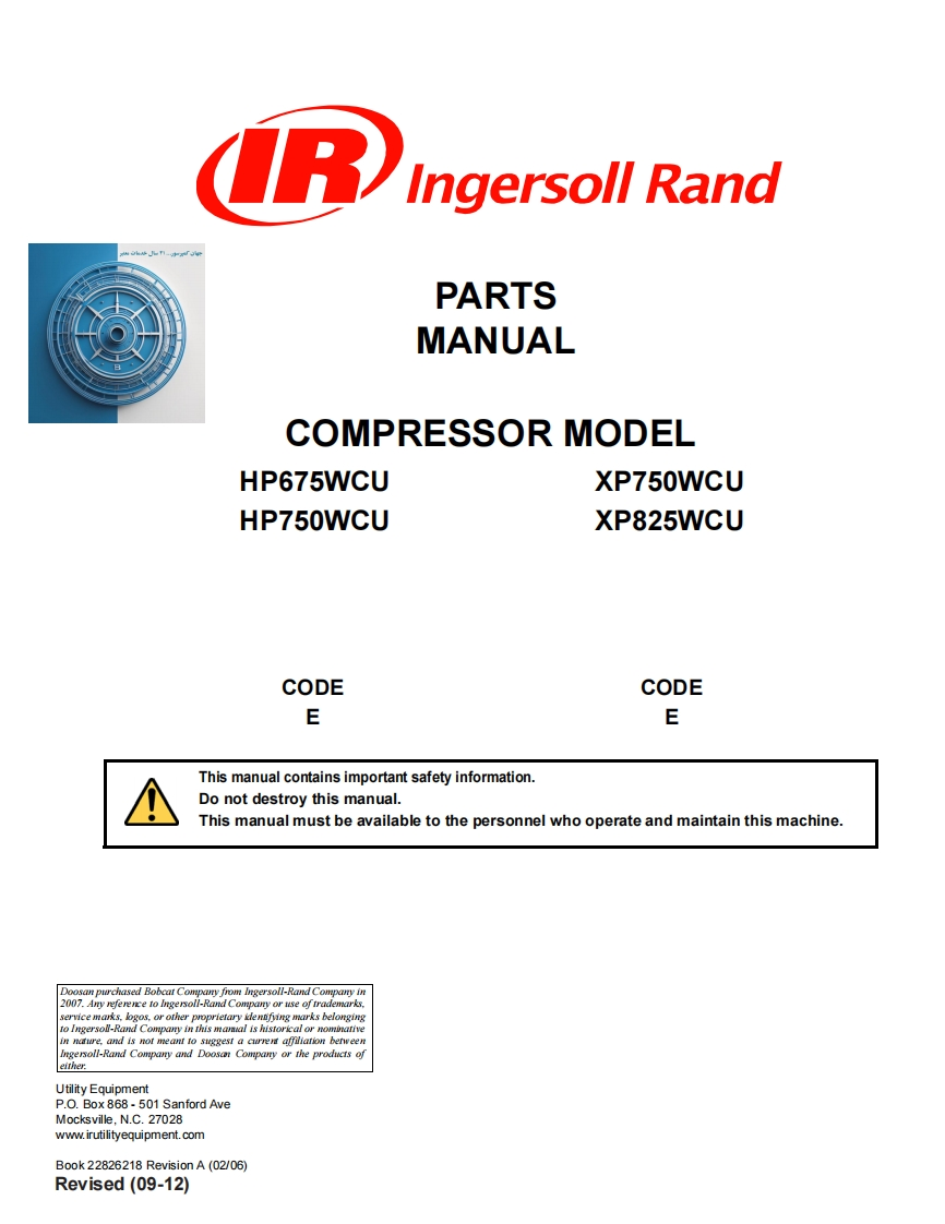 parts-manual-compressor-model-hp675wcu-hp750wcu-xp750wcu-xp825wcu-零部件说明书手册