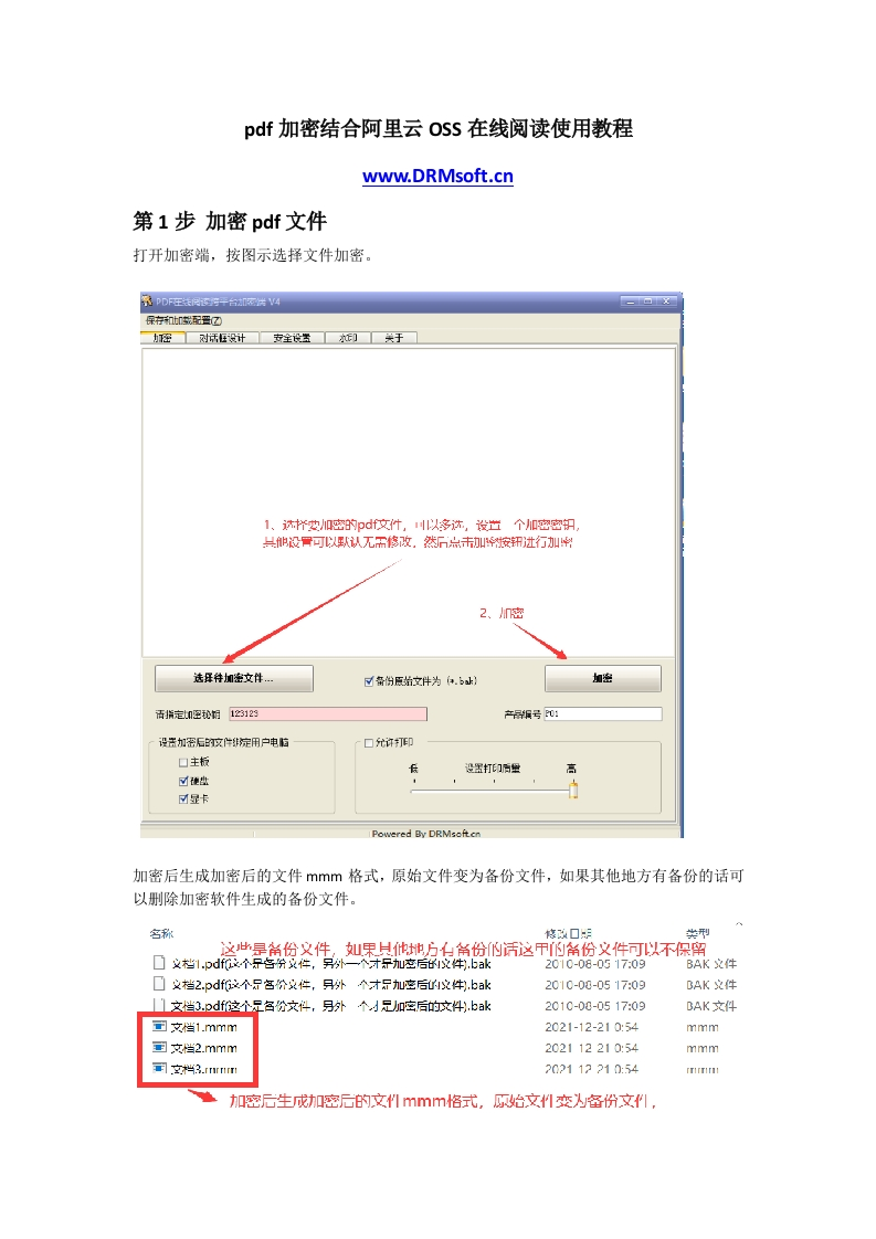 pdf加密结合阿里云OSS在线阅读使用操作指南