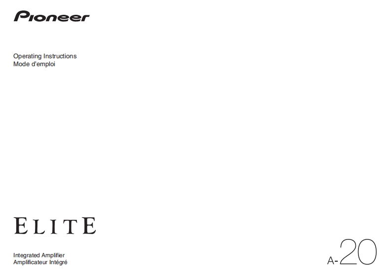 pioneer-a-20-操作说明书手册