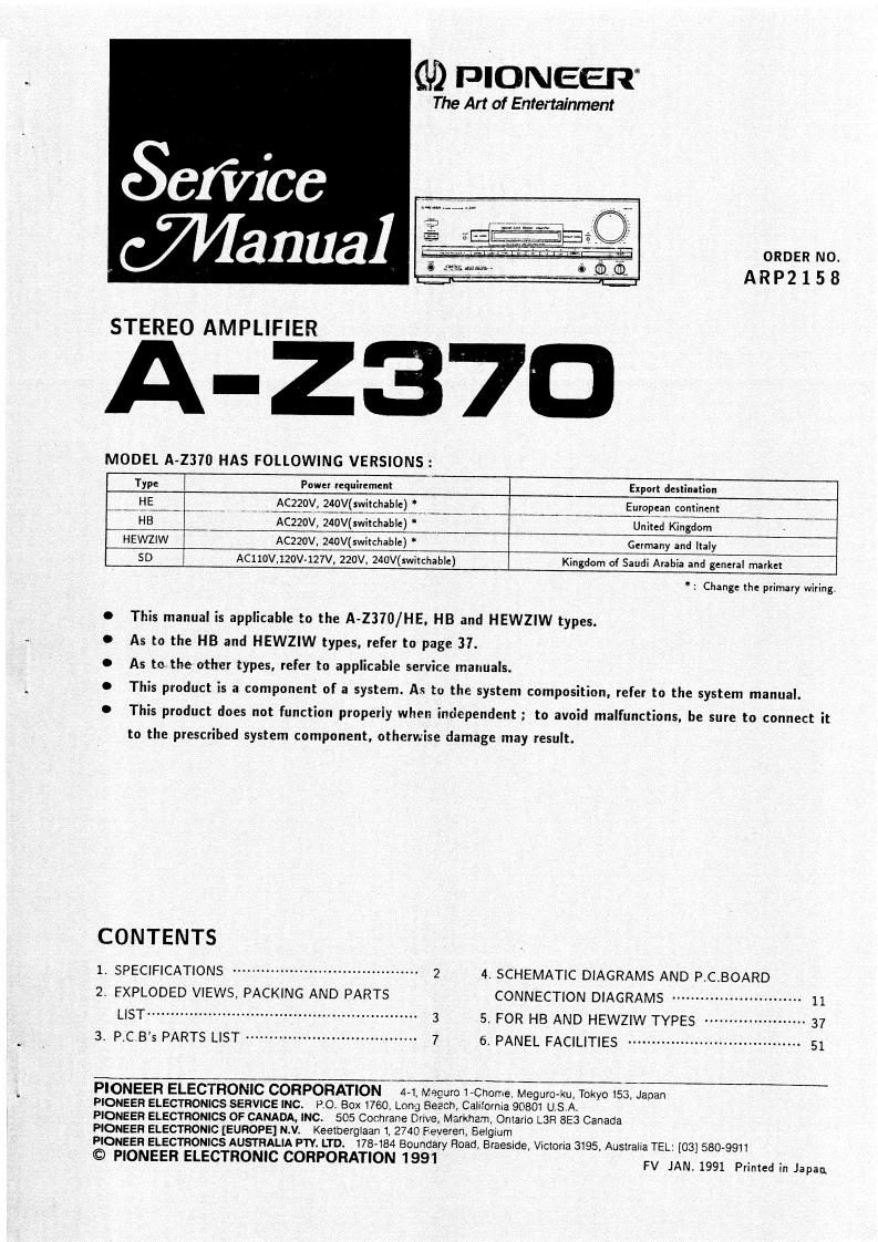 pioneer-az370-pdf-SERVICE-MANUAL维修手册