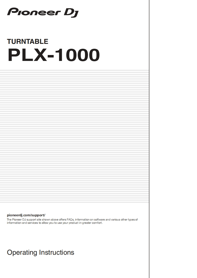 pioneerPLX1000操作说明书手册