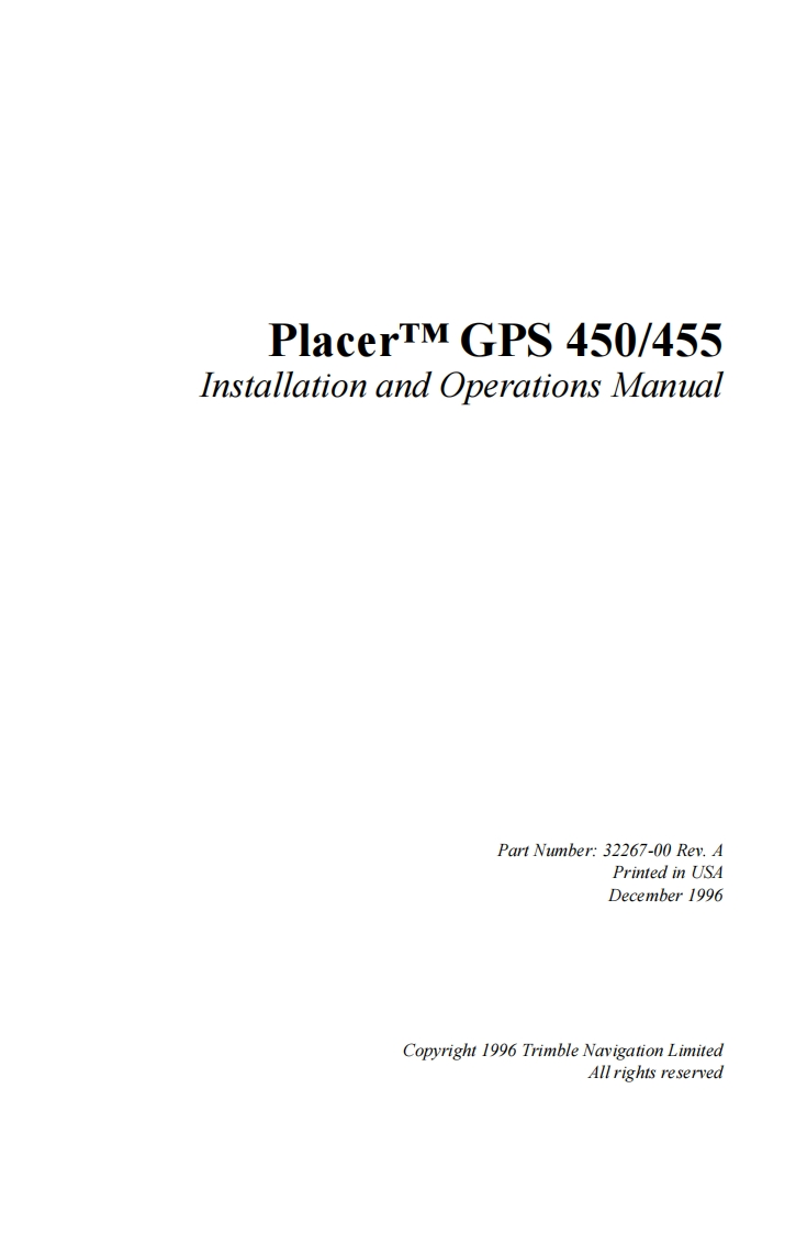 placer_gps_455_user_manual操作说明书手册