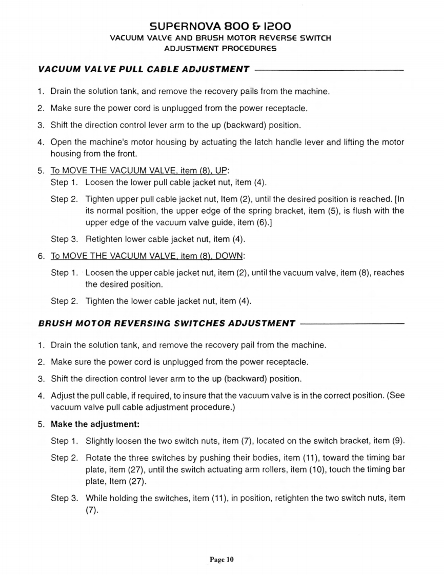 polaris-supernova-800-1200-parts维修零部件手册