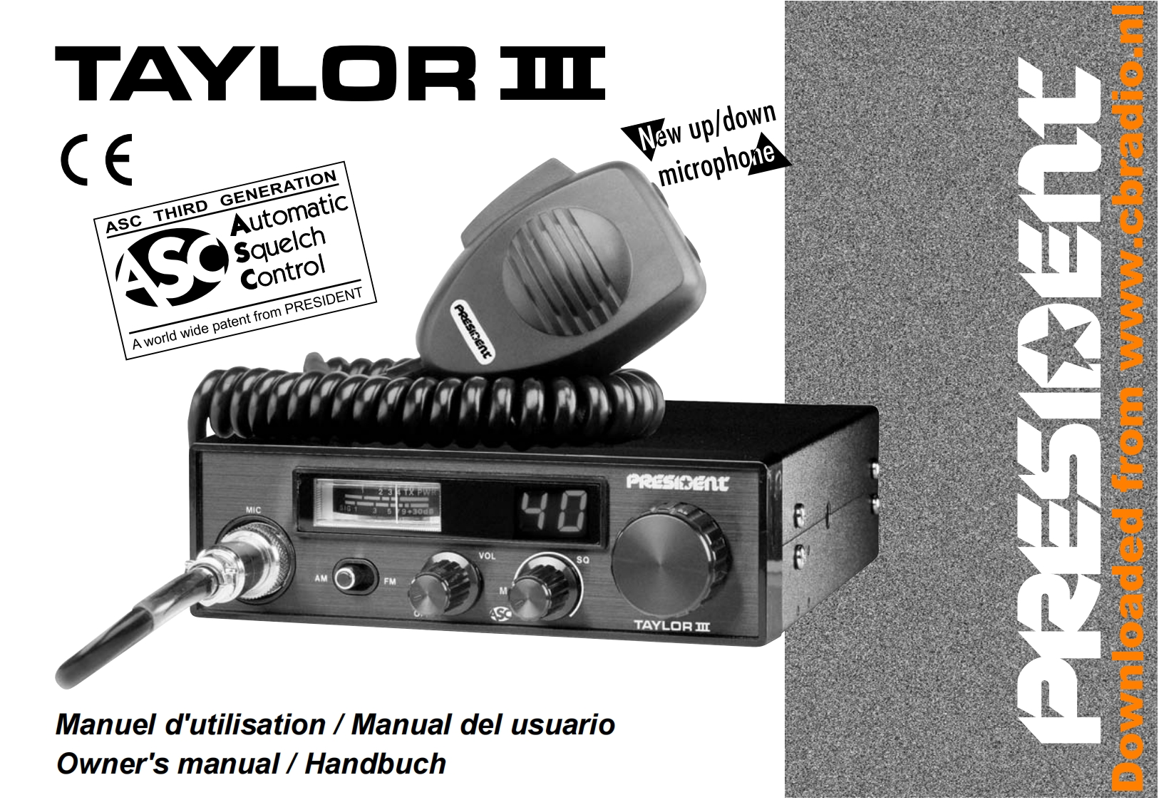 president_Taylor_III_使用说明书手册_ESP_FR_DE
