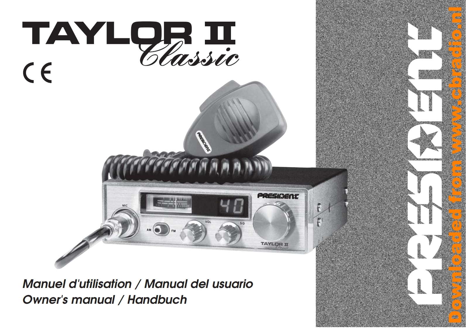president_Taylor_II_Classic_使用说明书手册