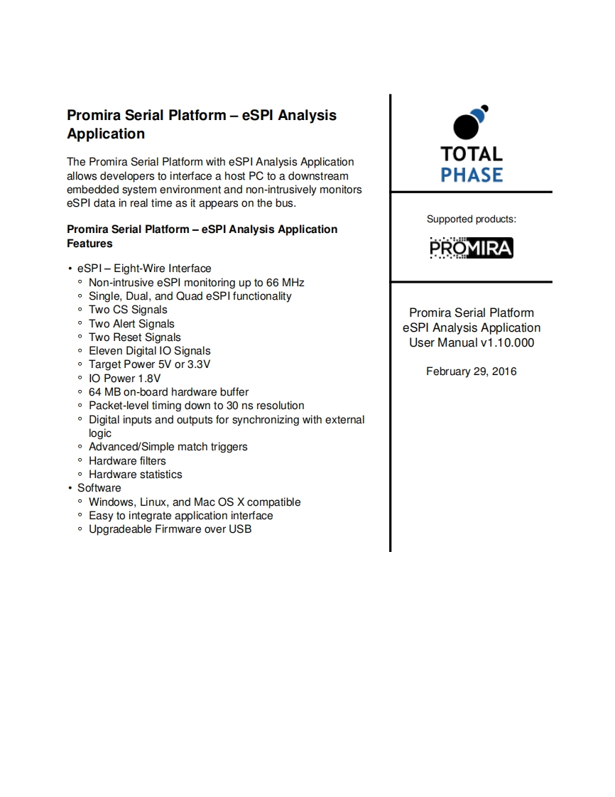 promira-espi-analysis-操作说明书手册