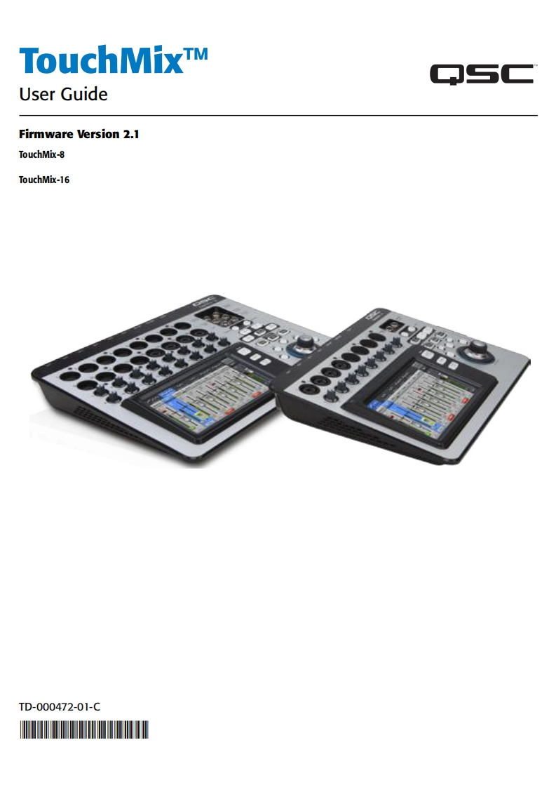 qscTOUCHMIX8-TOUCHMIX16操作说明书手册