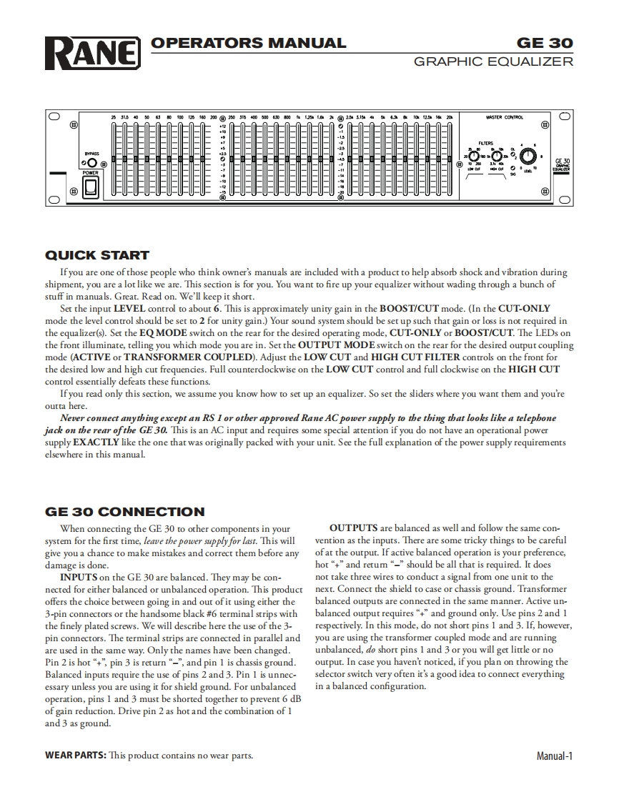 raneGE30操作说明书手册