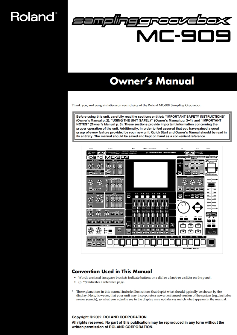 rolandmc909使用说明书手册