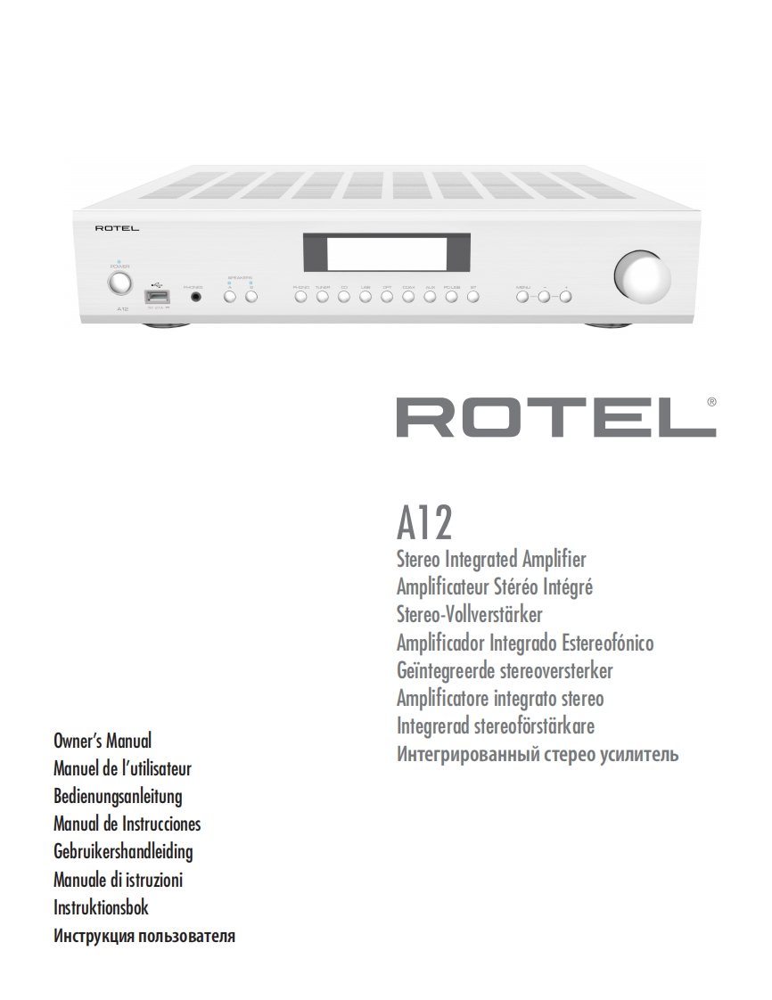 rotel-a12-操作说明书手册
