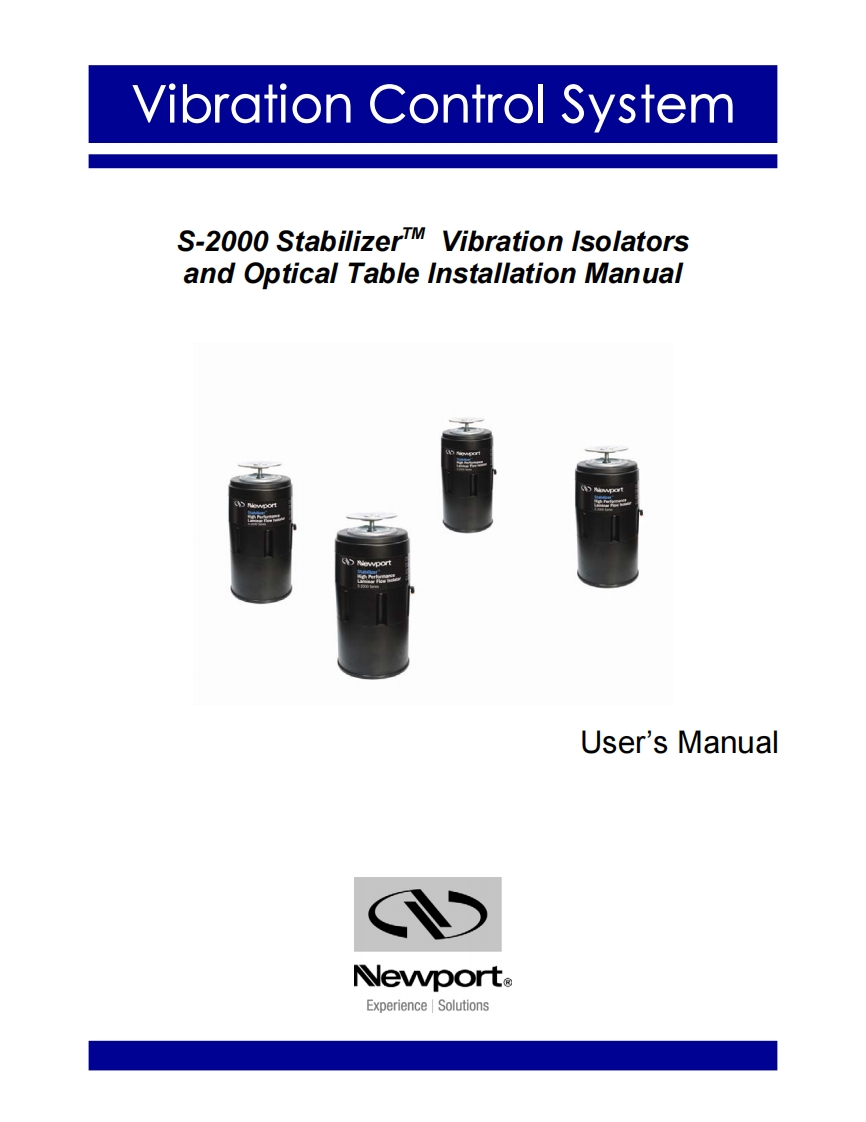 s-2000stabilizervibrationisolatorsandopticaltableinstallation操作说明书手册