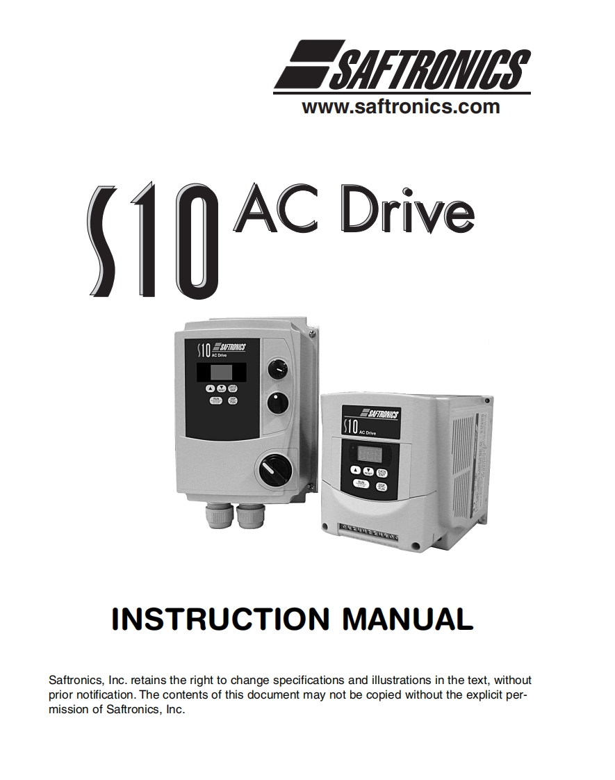 saftronics-s10-安装操作说明书手册