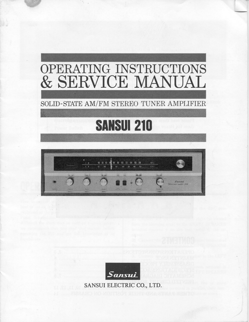sansui-210-s维修电器原理图